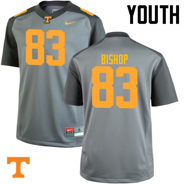 Youth #83 BJ Bishop Tennessee Volunteers College Football Jerseys-Gray